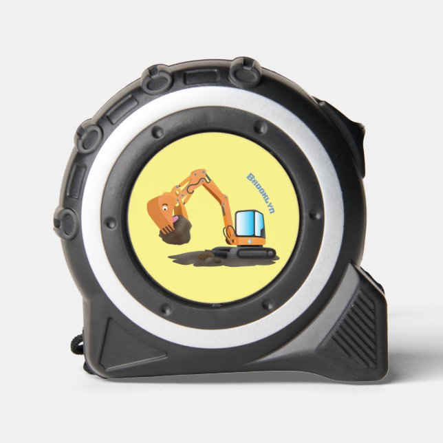 Cartoon für niedlich-orange-Bagger Maßband (Vorderseite)