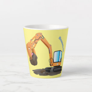Cartoon für niedlich-orange-Bagger Milchtasse