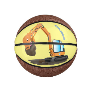 Cartoon für niedlich-orange-Bagger Mini Basketball