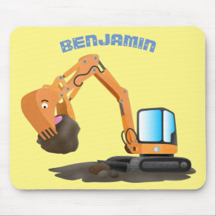 Cartoon für niedlich-orange-Bagger Mousepad