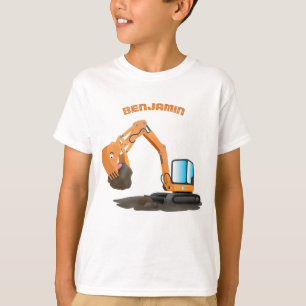Cartoon für niedlich-orange-Bagger T-Shirt