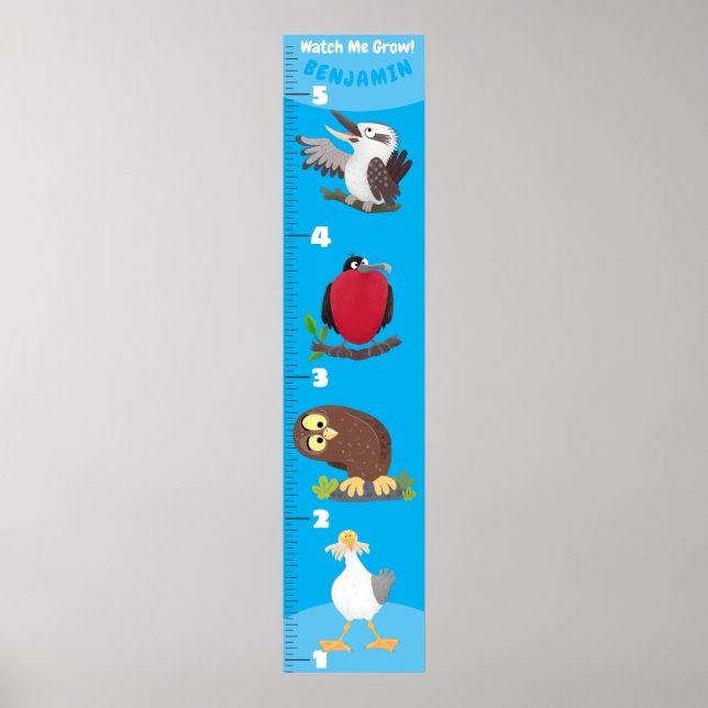 Cartoon für niedliche lustige Vögel Poster (Vorne)