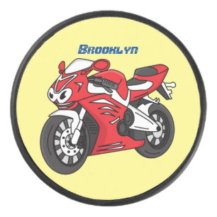 Cartoon für niedliche Motorräder Eishockey Puck