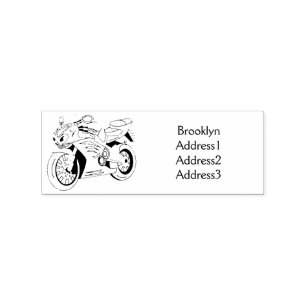 Cartoon für niedliche Motorräder Gummistempel