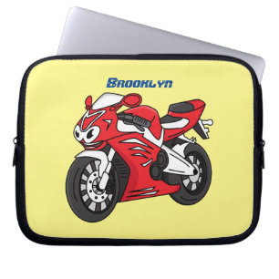 Cartoon für niedliche Motorräder Laptopschutzhülle
