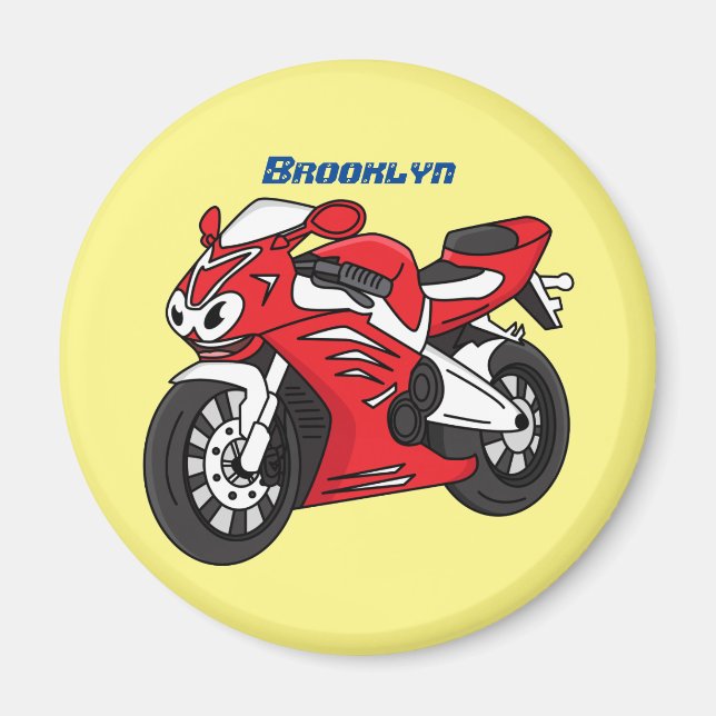 Cartoon für niedliche Motorräder Magnet (Vorne)