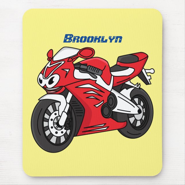 Cartoon für niedliche Motorräder Mousepad (Vorne)