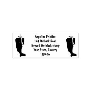 Cartoon für niedliche Wale und Segelboote Gummistempel