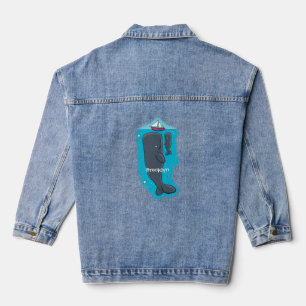 Cartoon für niedliche Wale und Segelboote Jeansjacke