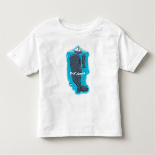 Cartoon für niedliche Wale und Segelboote Kleinkind T-shirt