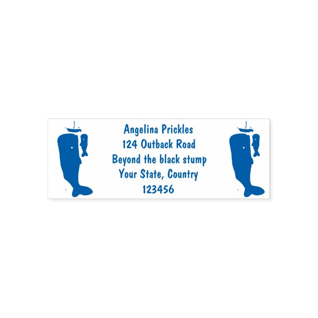 Cartoon für niedliche Wale und Segelboote Permastempel (Design)