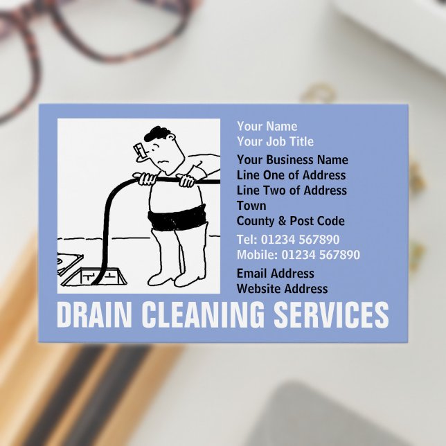 Cartoon für Reinigungsdienste (Drain Cleaning Business Card)
