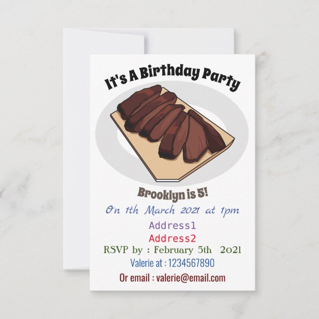 Cartoon für Rindenbrust Einladung (Vorderseite)