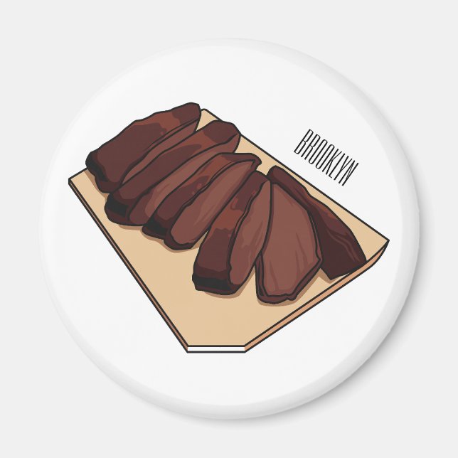 Cartoon für Rindenbrust Magnet (Vorne)