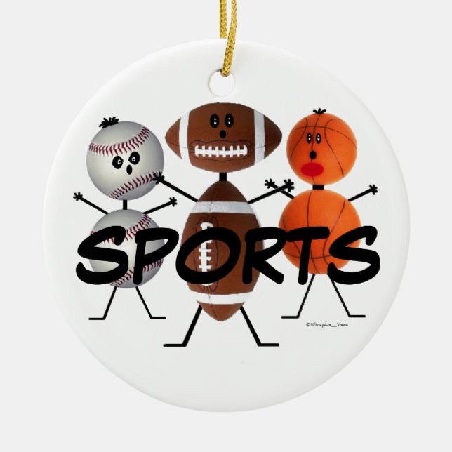 Cartoon für Sportfächer Keramikornament (Vorne)