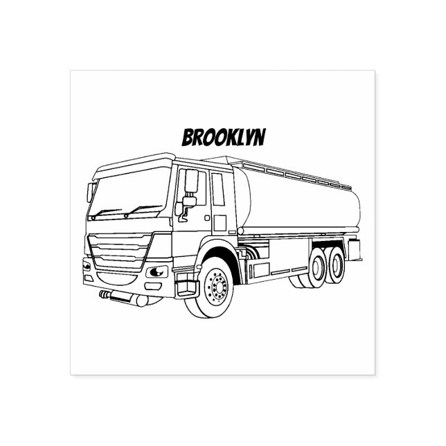 Cartoon für Tankwagen Gummistempel (Prägung)