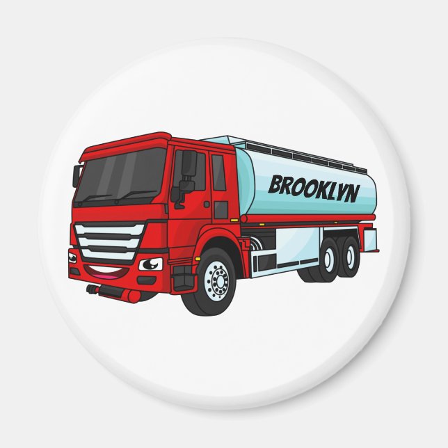Cartoon für Tankwagen Magnet (Vorne)
