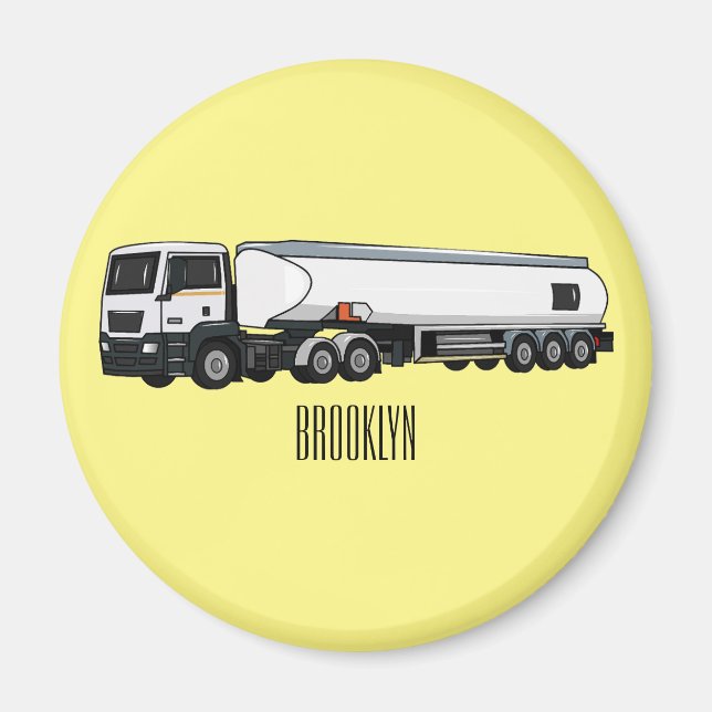 Cartoon für Tankwagen Magnet (Vorne)
