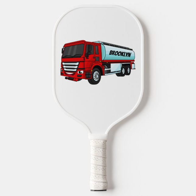 Cartoon für Tankwagen Pickleball Schläger (Vorderseite)