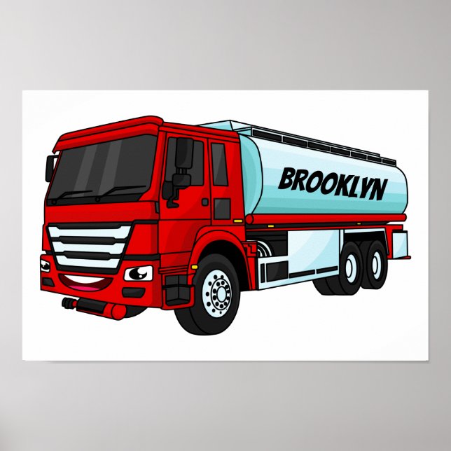 Cartoon für Tankwagen Poster (Vorne)