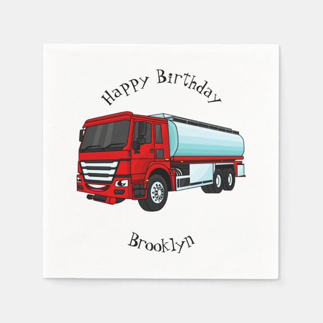 Cartoon für Tankwagen Serviette (Vorderseite)