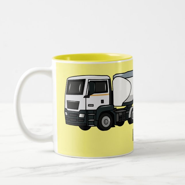 Cartoon für Tankwagen Zweifarbige Tasse (Links)