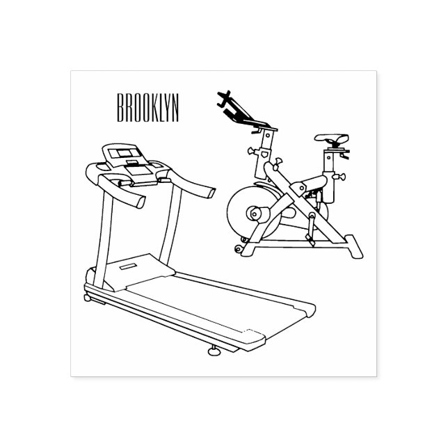 Cartoon für Treadmill und Spinnerbike Gummistempel (Prägung)