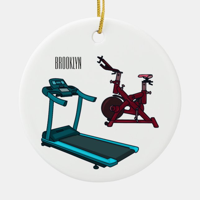 Cartoon für Treadmill und Spinnerbike Keramik Ornament (Vorne)