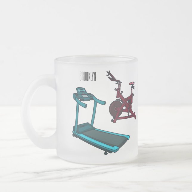 Cartoon für Treadmill und Spinnerbike Mattglastasse (Links)