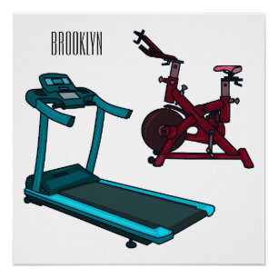 Cartoon für Treadmill und Spinnerbike Poster