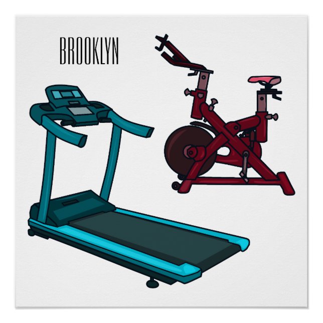 Cartoon für Treadmill und Spinnerbike Poster (Vorderseite)