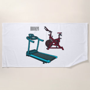 Cartoon für Treadmill und Spinnerbike Strandtuch