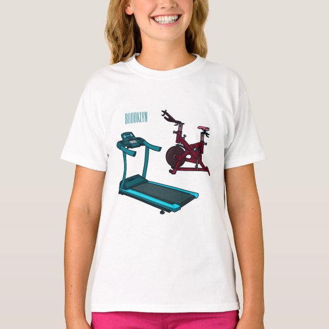 Cartoon für Treadmill und Spinnerbike T-Shirt (Vorderseite)