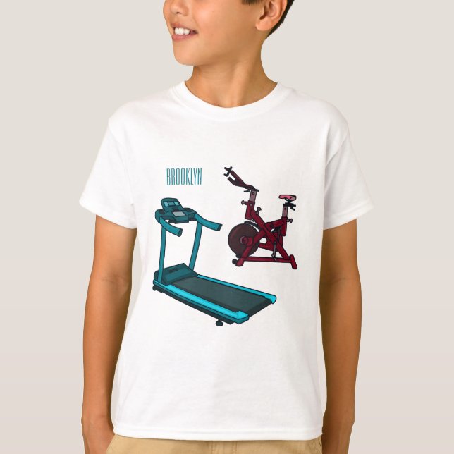 Cartoon für Treadmill und Spinnerbike T-Shirt (Vorderseite)