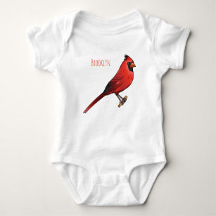 Cartoon für Vogelarten im nördlichen Kardinal  Baby Strampler
