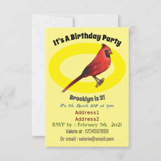 Cartoon für Vogelarten im nördlichen Kardinal Einladung