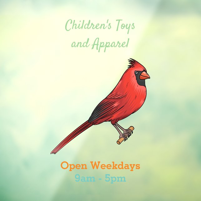 Cartoon für Vogelarten im nördlichen Kardinal Fensteraufkleber (Blatt 3)