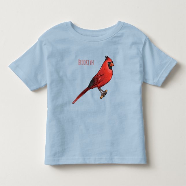 Cartoon für Vogelarten im nördlichen Kardinal Kleinkind T-shirt (Vorderseite)
