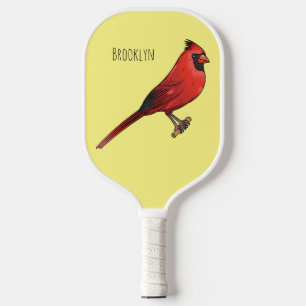 Cartoon für Vogelarten im nördlichen Kardinal Pickleball Schläger