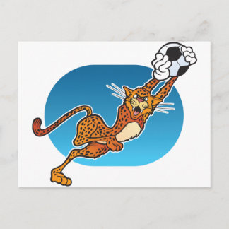 Cartoon-FußballCheetah Postkarte