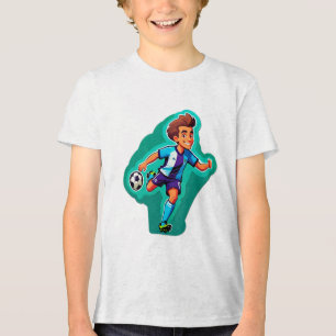 Cartoon-Fußballspieler Tri-Blend Shirt