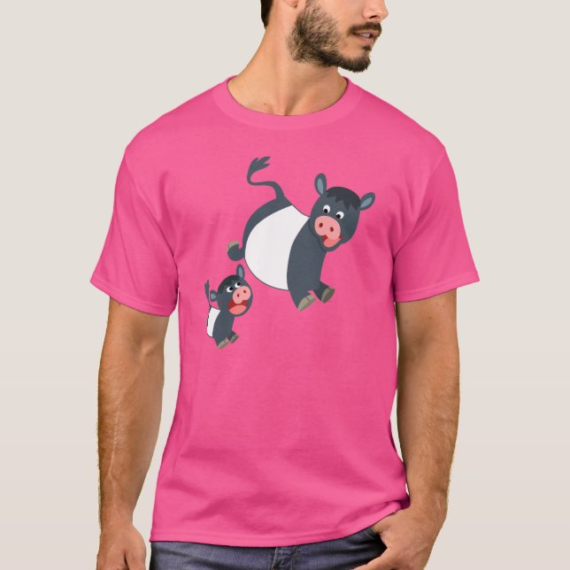 Cartoon Galloway Kuh & Calf T - Shirt (Vorderseite)