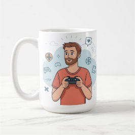 Cartoon Gamer Character Illustration Kaffeetasse
