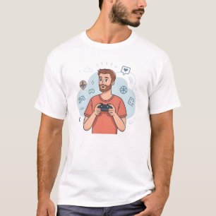 Cartoon-Gamer-Charakterillustration T-Shirt