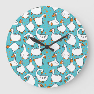 Cartoon Gänse Vintage Illustration Große Wanduhr