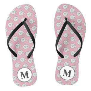 Cartoon Garnball + Crochet Hook Monogram Crafts Flip Flops