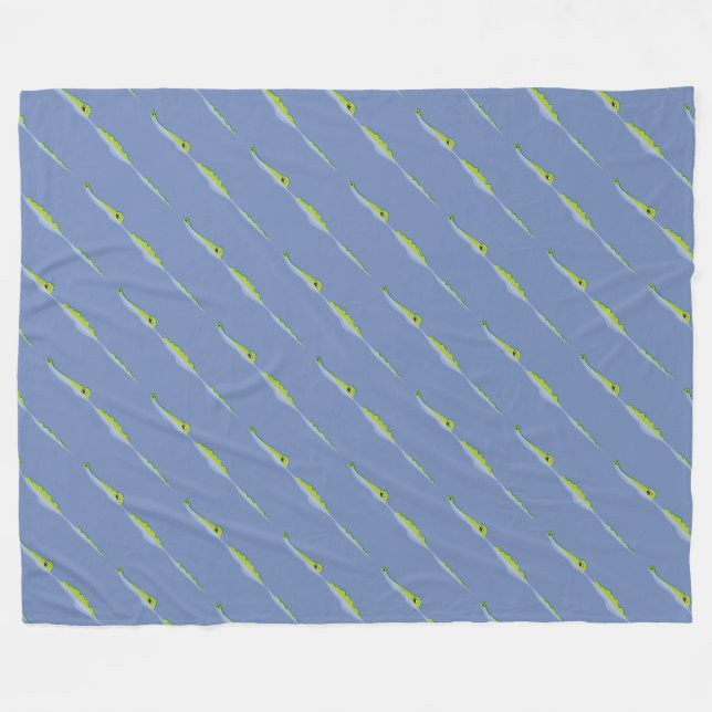 Cartoon Gator Farm Muster Fleecedecke (Vorderseite (Horizontal))