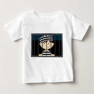 Cartoon-Gefangener in der Gefängnis-Zelle Baby T-shirt