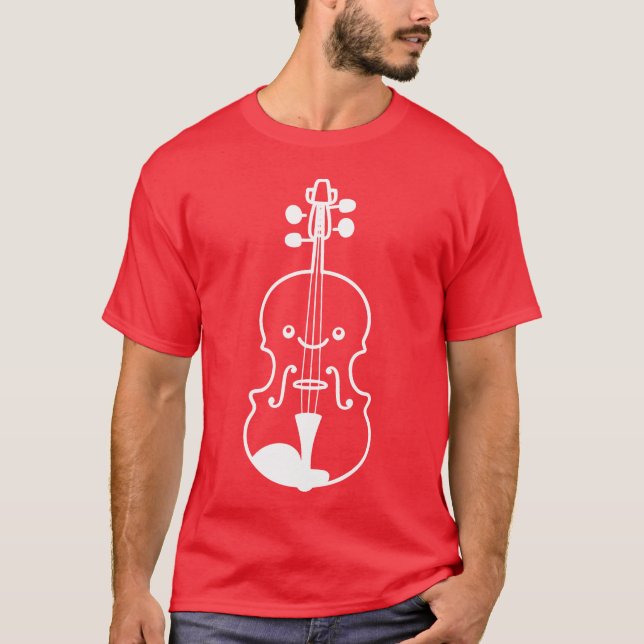 Cartoon-Geige-Junge T-Shirt (Vorderseite)