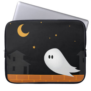 Cartoon-Geist wandert nachts in der Stadt Laptopschutzhülle